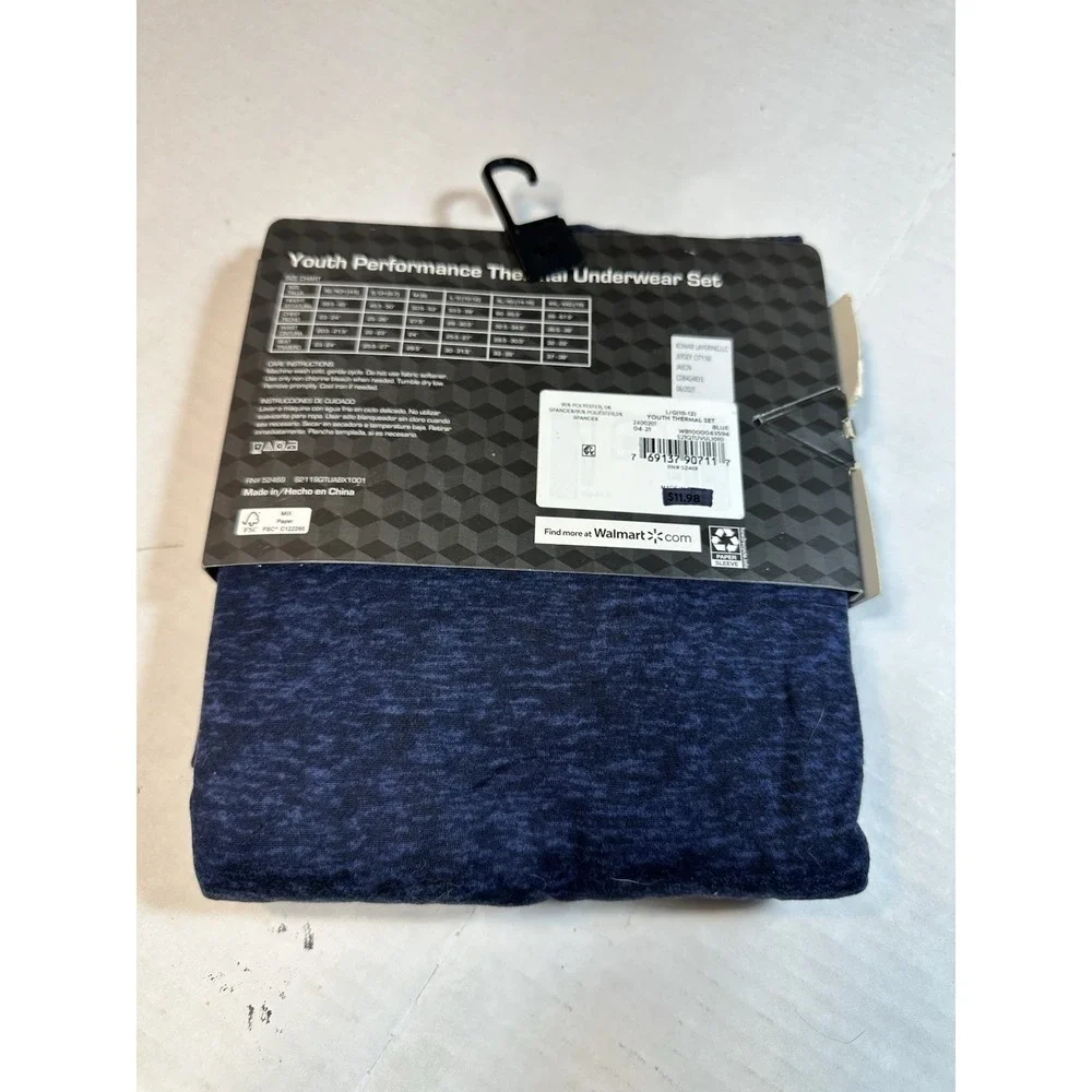 athletic works boys thermal underwear set long sleeve &‎ pants size large 10 12